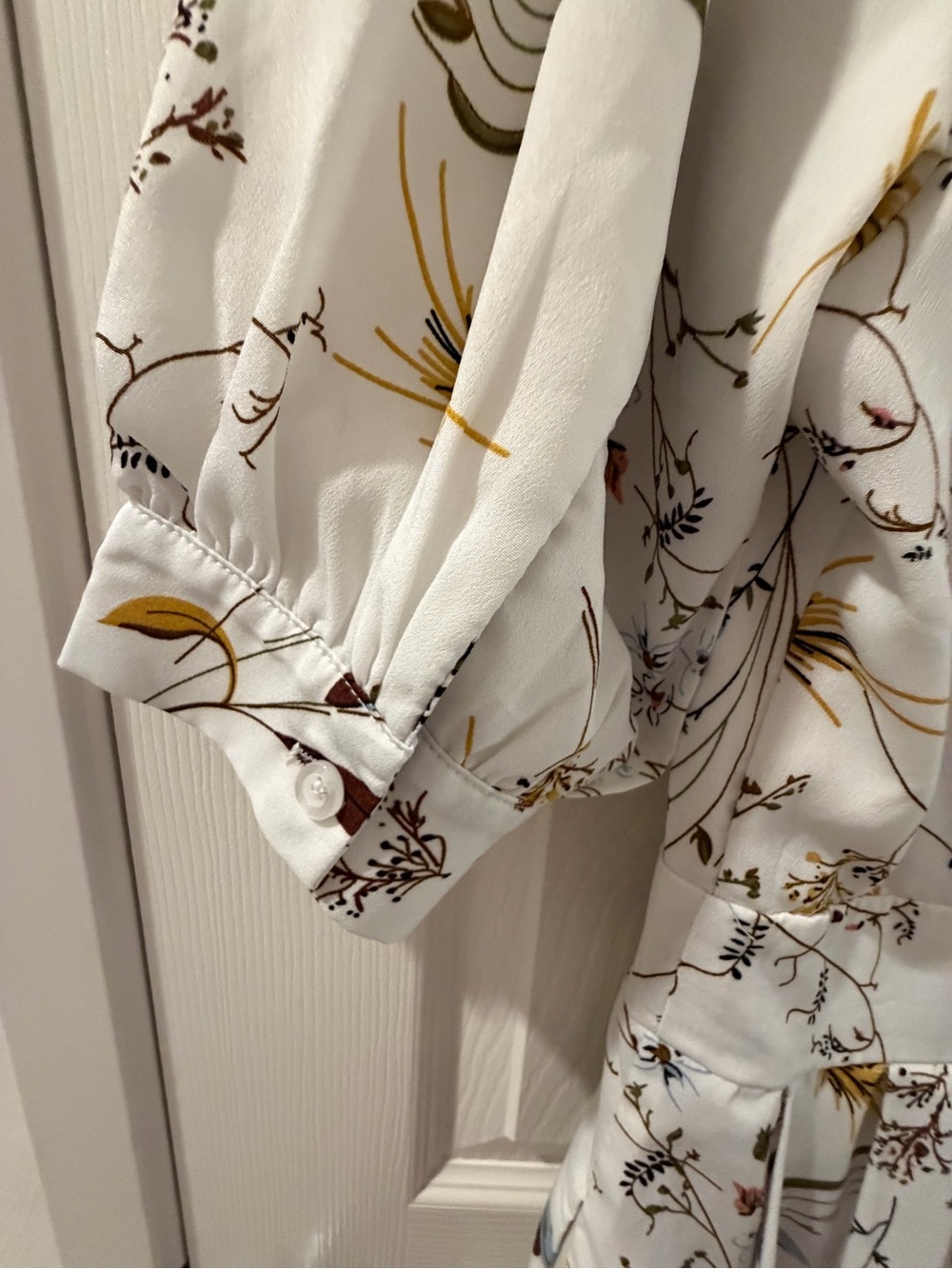 Ivy City Co White Botanical Shirt Midi Dress - Picture 7 of 7